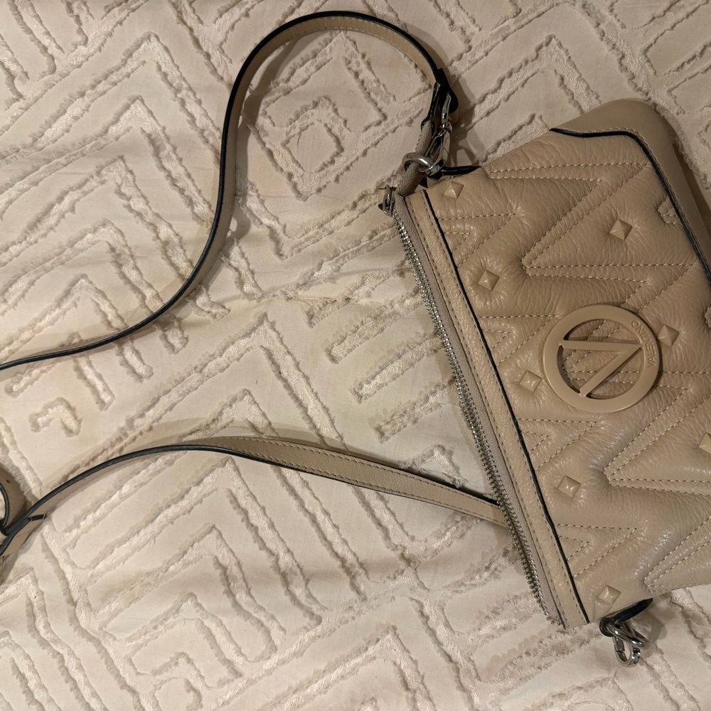 Valentino Beige Quilted Crossbody Bag